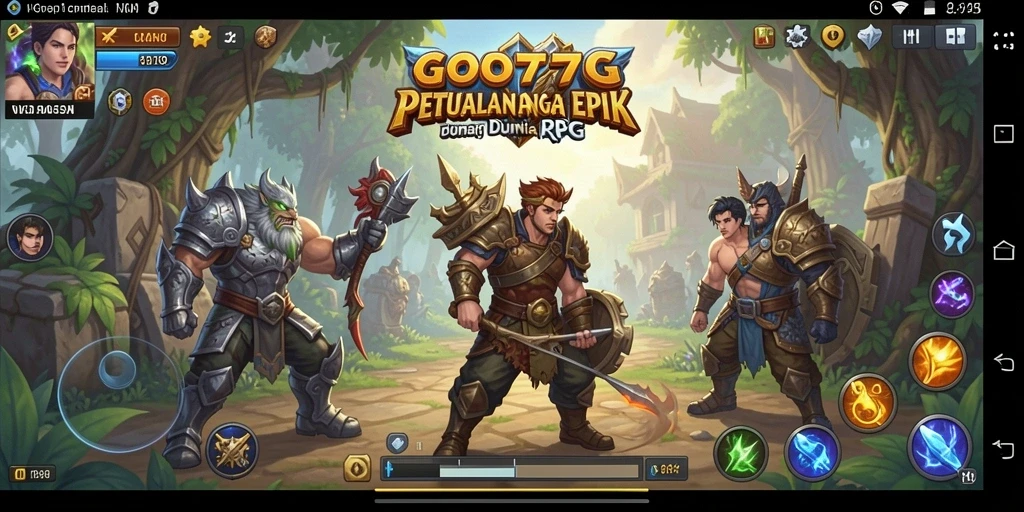 Gameplay GOTO77 menampilkan pertarungan epik dalam dunia RPG yang menawan.