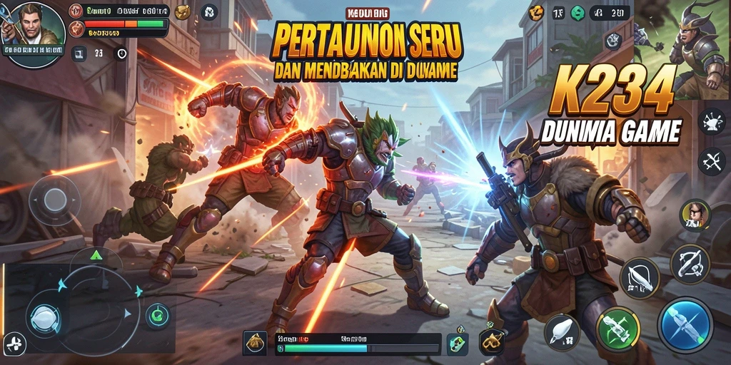 Screenshot dari gameplay K234 menampilkan karakter bertarung dengan efek visual yang menarik.