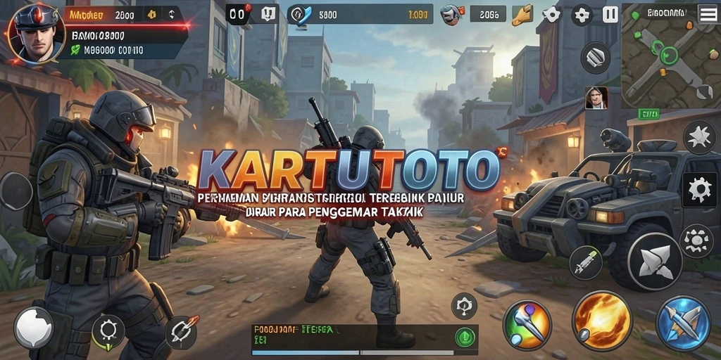 Gameplay KARTUTOTO menampilkan pertempuran strategi yang mendalam.