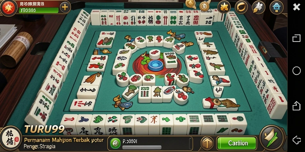 Tampilan gameplay TURU99 yang menampilkan keseruan bermain Mahjong.